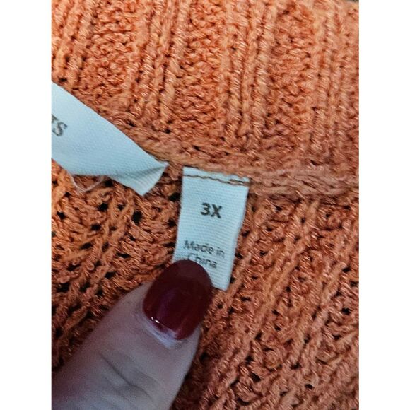 Soft Surroundings Orange V Neck Sweater Womens Size 3X - Picture 5 of 7